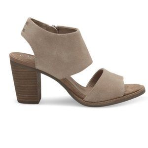 COPY - TOMS Majorca suede block heel sandals desert taupe